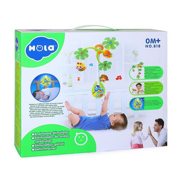 Продукт HOLA - Джунгла - Бебешка музикална въртележка и лампа, 2 в 1 - 0 - BG Hlapeta